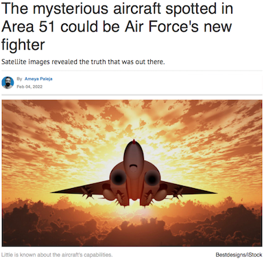 Aircraft seen in Area 51 could be new fighter