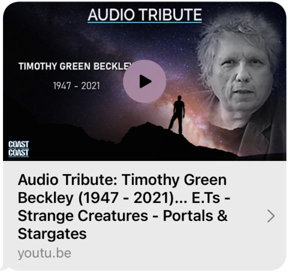Audio Tribute to Timothy Green Beckley