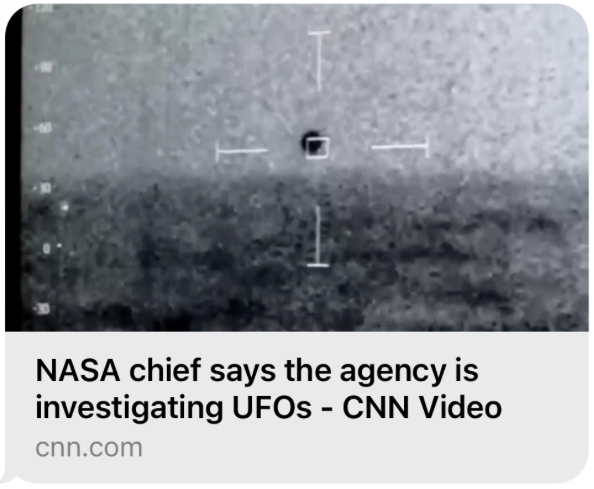 NASA Chief Says will investigate UFOs