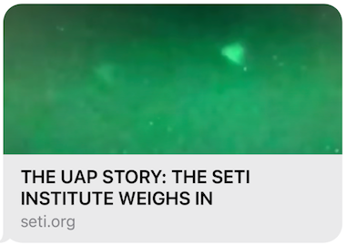 SETI weighs in on UAP story