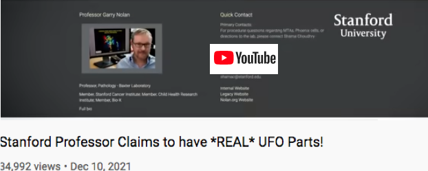 Stanford University Professor Claims to have UFO parts