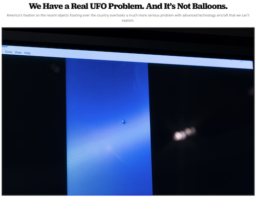 We Have a Real UFO Problem.  And It's Not Balloons.