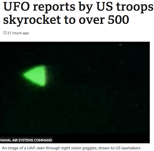 UFO reports by US troops skyrocket to over 500