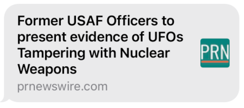 Former USAF Officers to present evidence of UFOs Tampering with Nuclear Weapons