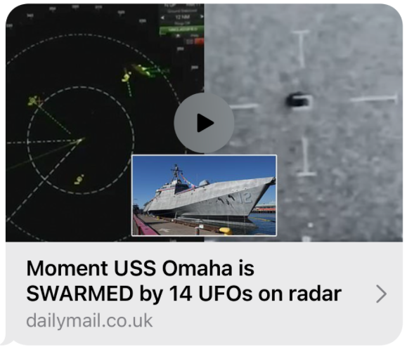 Radar shows the USS Omaha being SWARMED by 14 UFOs in same incident spherical aircraft was filmed disappearing into Pacific Ocean