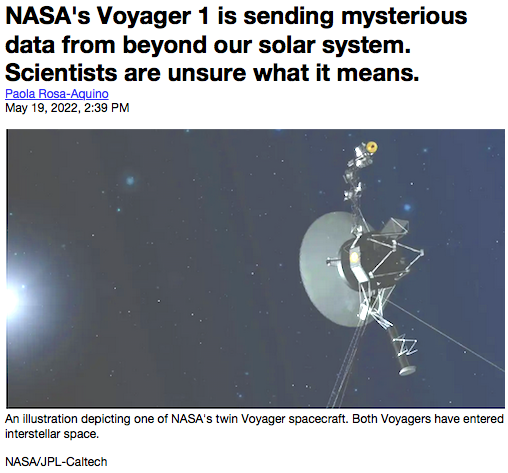 NASA's Voyager 1 is sending mysterious data from beyond our solar system