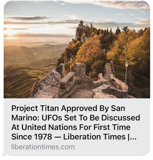 Project Titan Approved:  UFO's to be discusssed at United Nations for first time since 1978